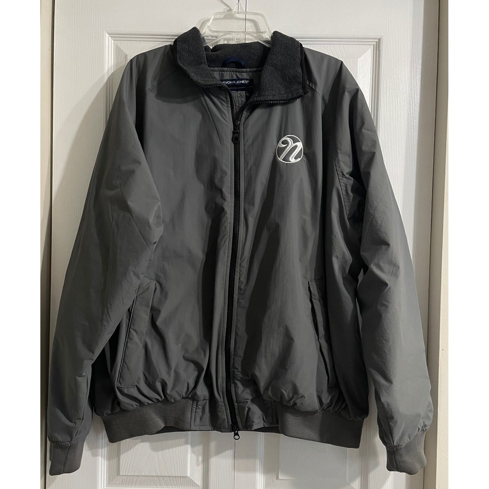 Devon & Jones Mens XL Gray Full Zip Fleece Lined Bomber Jacket D700 Insulated